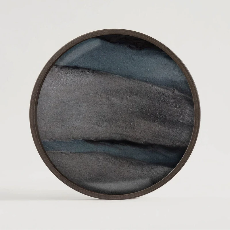 Ethnicraft Plateau Vide-Poche Organic - Graphite Ø 30 cm