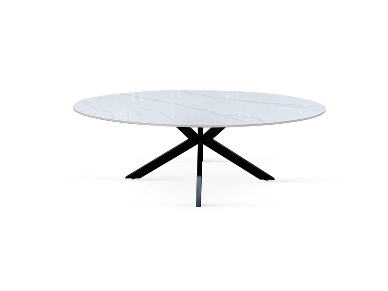 Table basse plateau en ceramique ovale, 130x70xH45CM - PILAR