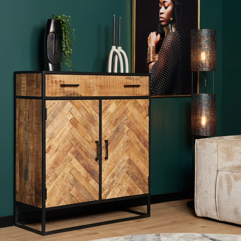 Commode en bois de manguier, 100X40XH115CM - VICTORIA