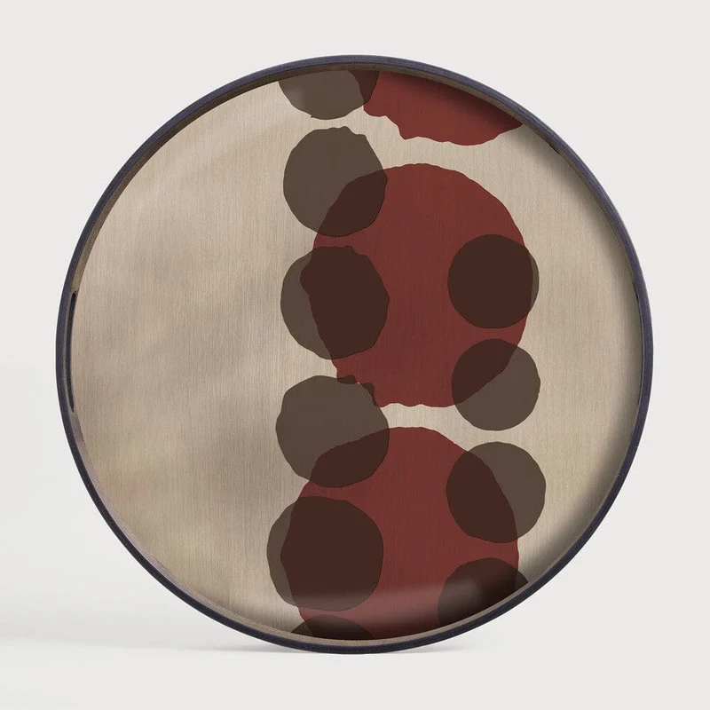 Ethnicraft Plateau en Verre Layered Dots - Rond Ø 48 cm