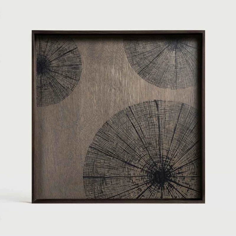 Ethnicraft Plateau Carré en Bois Slices – Noir