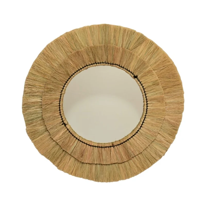 Miroir rond en osier, 57x57CM - MANILLE