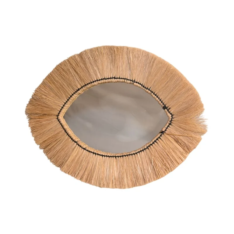 Miroir forme œil en osier, 59x45CM - MANILLE