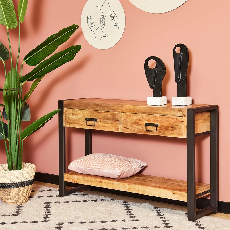 Console en bois de manguier, H76cm - ANGELO