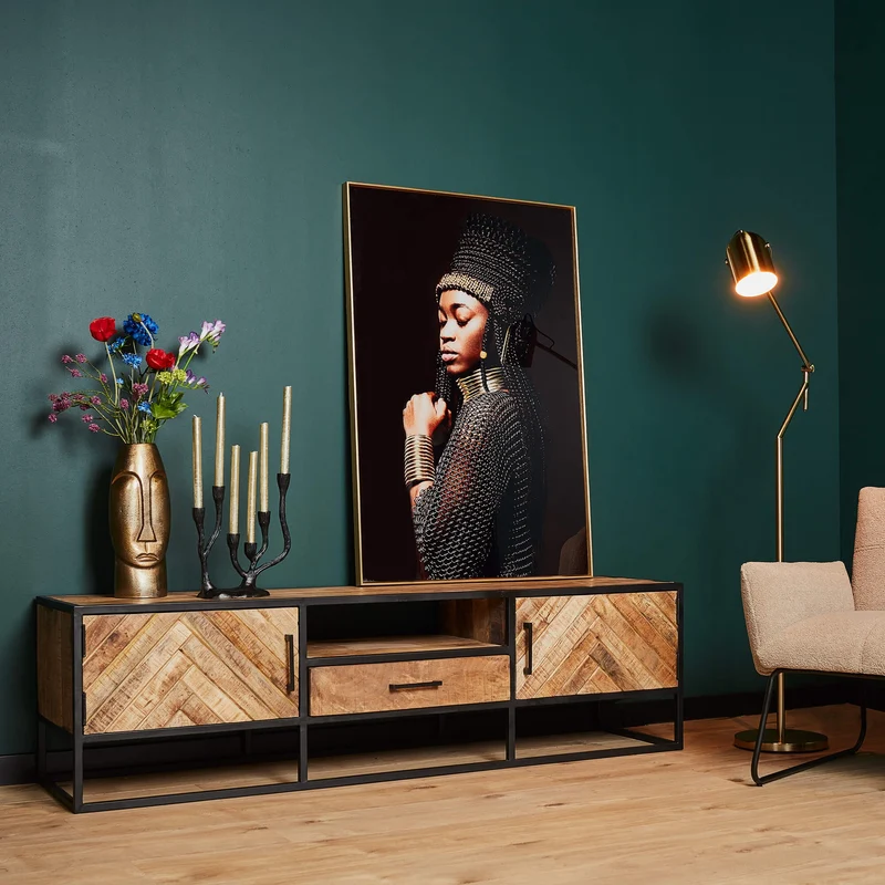 Meuble TV en bois de manguier, H50cm - VICTORIA