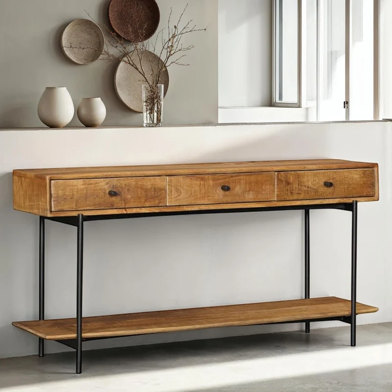 Console en bois de manguier, H76cm - MARIA