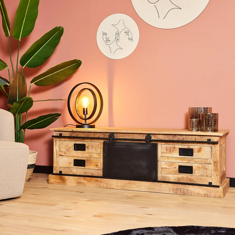 Meuble TV en bois massif, H50CM - MEXICO