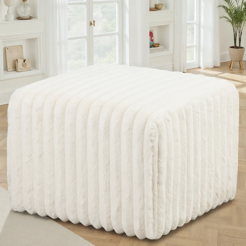 Pouf en tissu anti tache, 40x40xH40CM - VITO