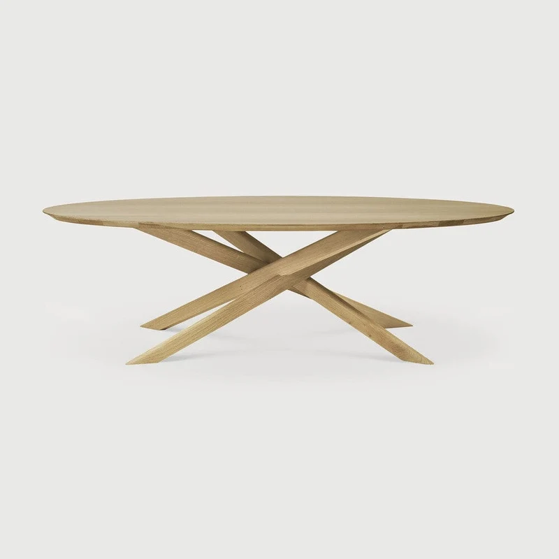 Table basse ovale Ethnicraft - Mikado chêne