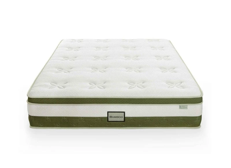 Matelas hybride BAMBOO 140 x 190 cm ressorts ensachés et mémoire de forme épaisseur 30 cm