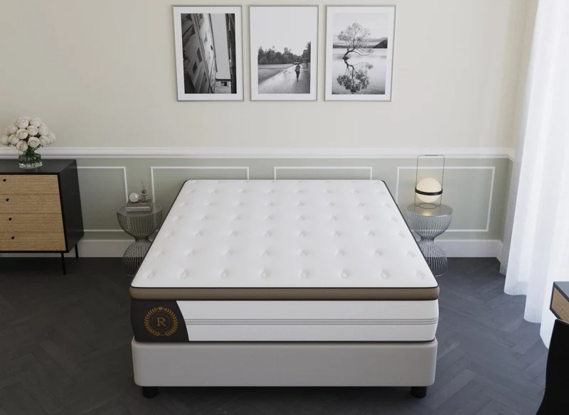Matelas hybride ROYAL LUX 180 x 200 cm ressorts ensachés et mémoire de forme épaisseur 31 cm