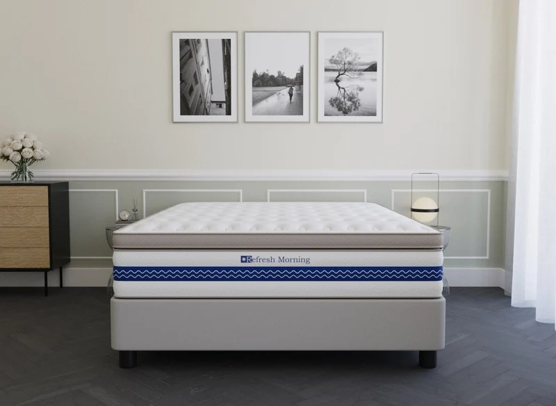 Matelas hybride REFRESH 180 x 200 cm ressorts ensachés et mémoire de forme épaisseur 32 cm