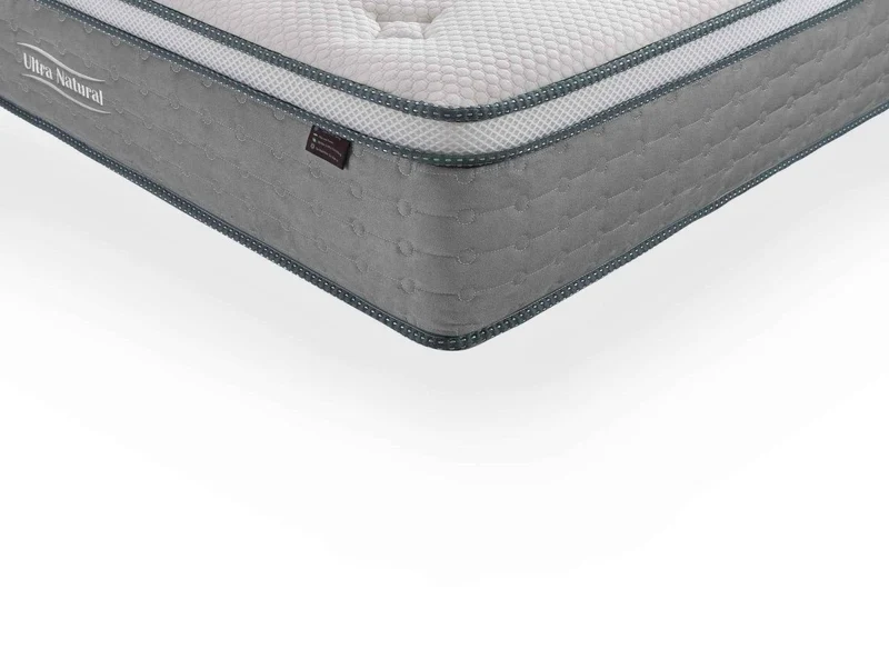Matelas hybride NATURAL 180 x 200 cm ressorts ensachés et soie épaisseur 29 cm