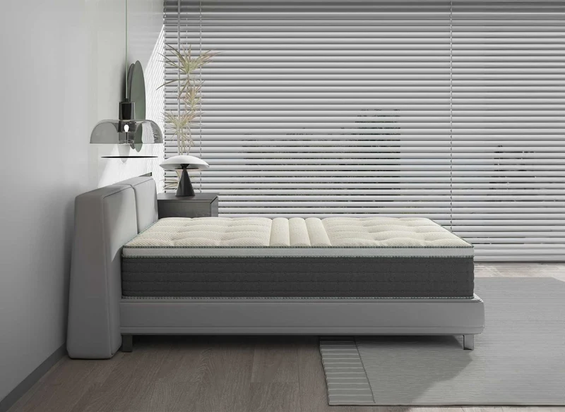 Matelas hybride NATURAL 140 x 190 cm ressorts ensachés et soie épaisseur 29 cm