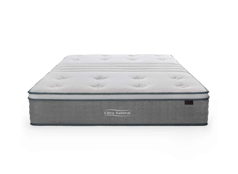 Matelas hybride NATURAL 140 x 190 cm ressorts ensachés et soie épaisseur 29 cm