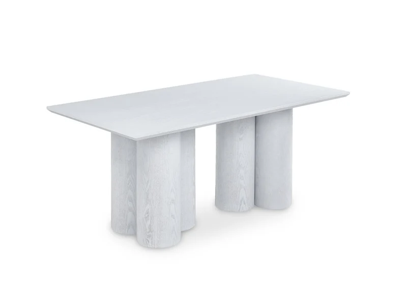 Table à manger blanche pieds forme organique 6 personnes 180cm ROSALIA