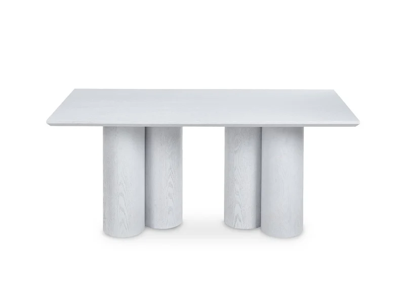Table à manger blanche pieds forme organique 6 personnes 180cm ROSALIA