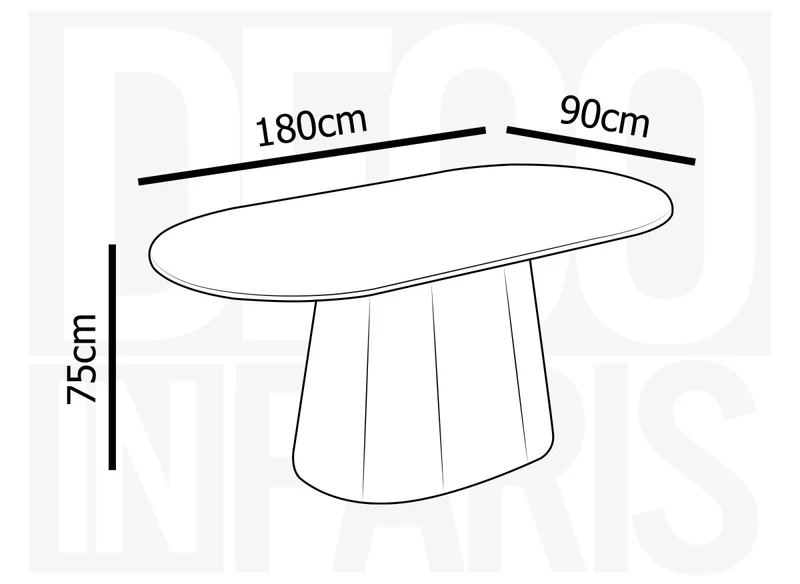 Table à manger ovale en marbre composite beige 6 personnes 180cm TIANA