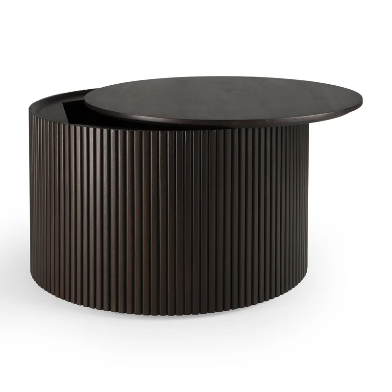 Table basse Ethnicraft - Mahogany Roller Max round (Marron foncé)