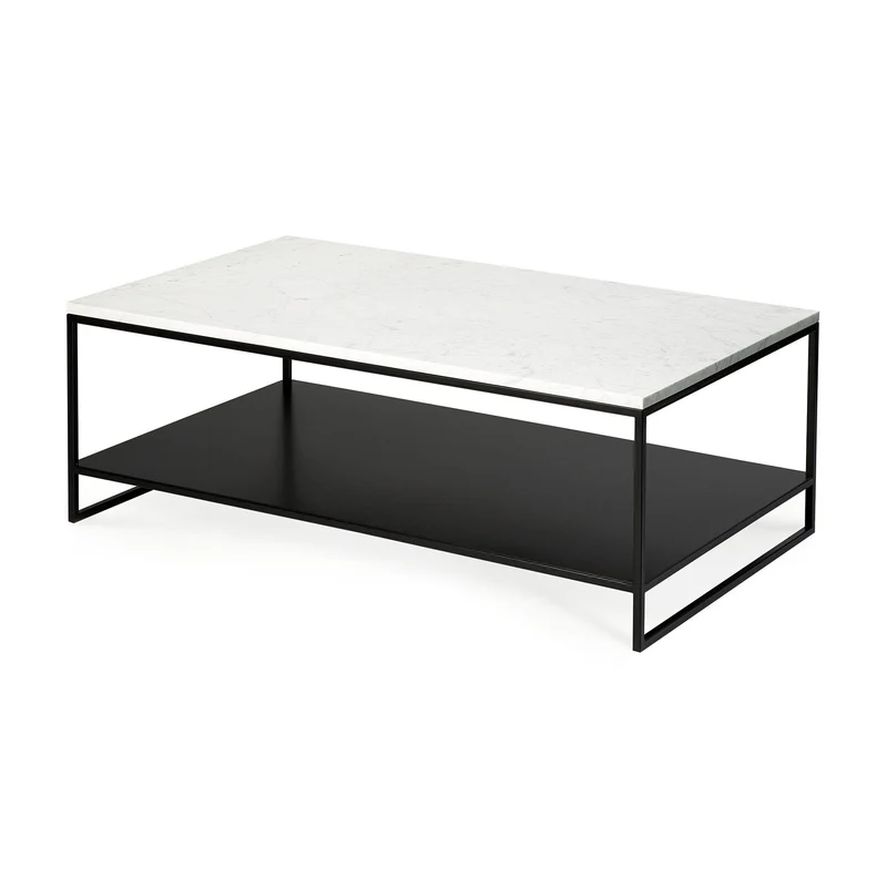 Table Basse Ethnicraft - Stone blanc carrara