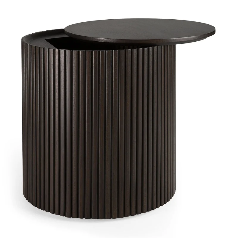 Table d'appoint ronde Ethnicraft - Mahogany Roller Max