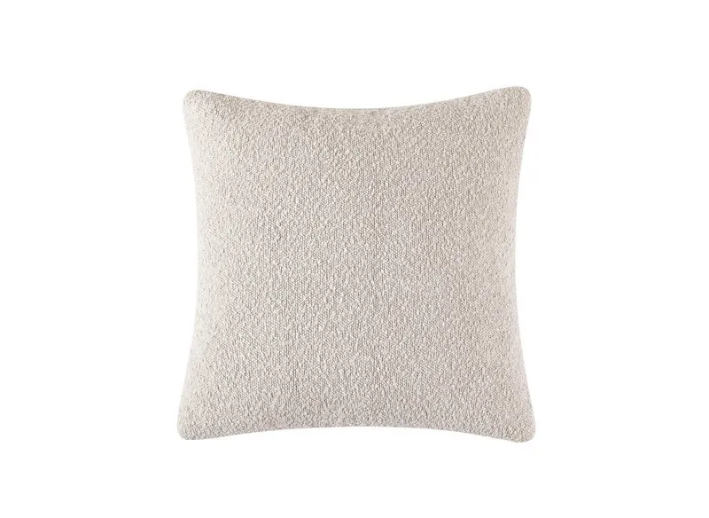 Coussin carré 45x45 cm en tissu effet peau de mouton beige EDEN