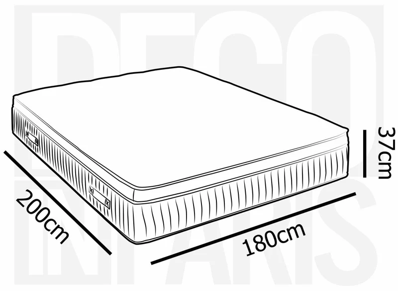Matelas hybride mémoire de forme 180 x 200 cm épaisseur 37 cm - PILLOW