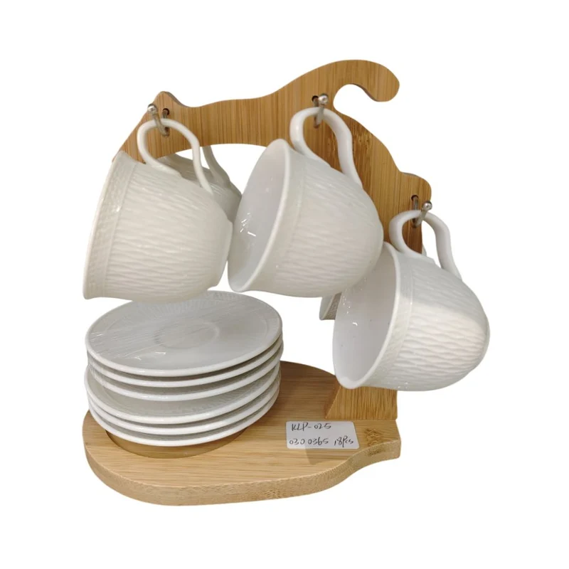 Set de tasse à café, soucoupe et support