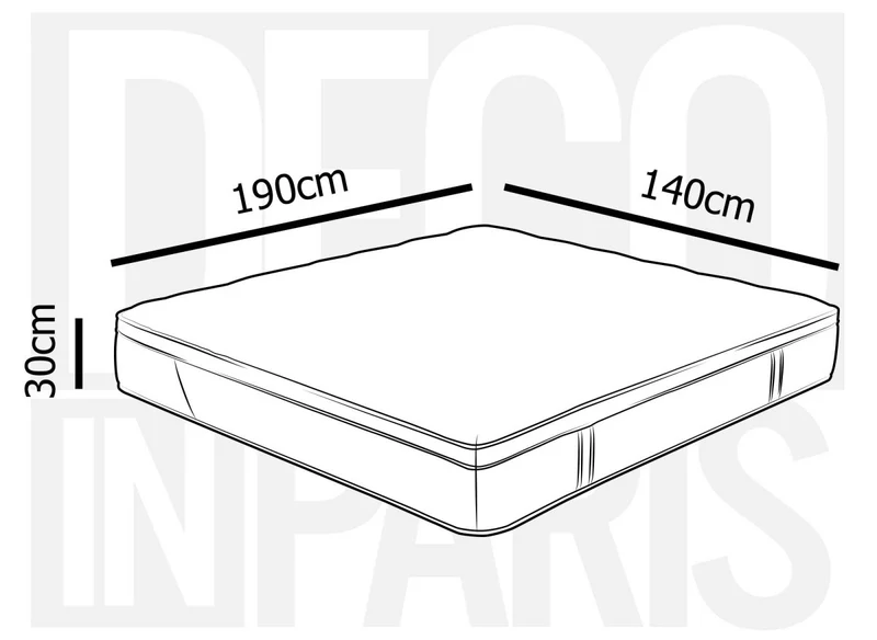 Matelas hybride mousse et ressorts ensachés 140 x 190 cm épaisseur 30 cm MANOA