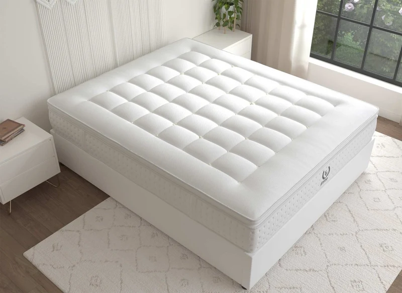 Matelas hybride mousse mémoire en gel et ressorts ensachés 180 x 200 cm épaisseur 31 cm SERENA
