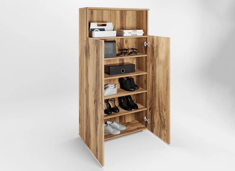 Meuble à chaussures 5 compartiments et 1 niche en bois BAKI