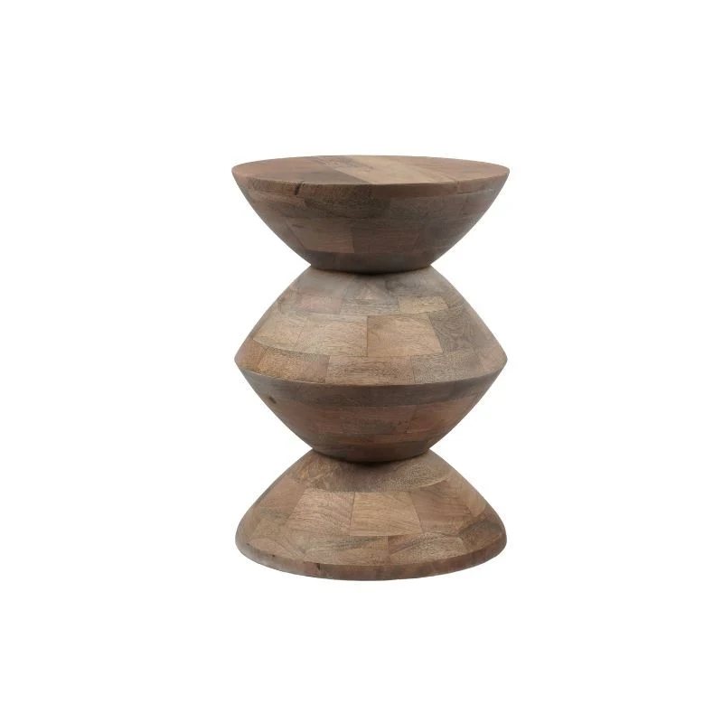 Table basse en bois de manguier, D33xH45CM