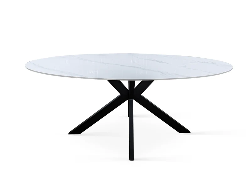 Table à manger plateau en ceramique ovale, H76CM - PILAR