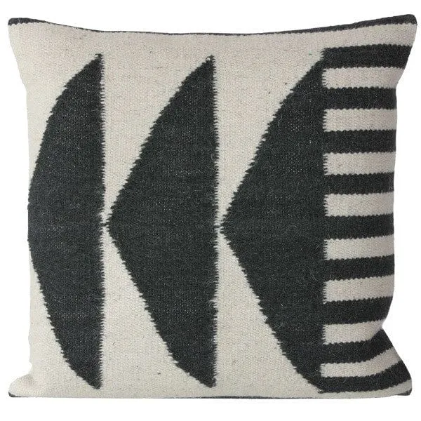 Coussin Ferm Living - Kelim (Noir et blanc)