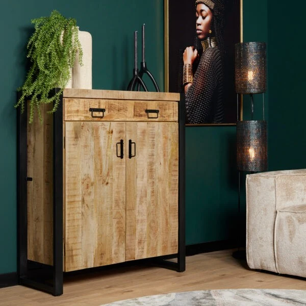 Commode en bois de manguier, 100X40XH115CM - ANGELO