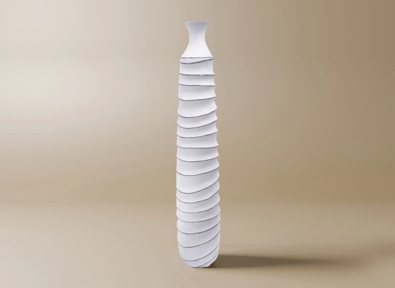 Grand vase en résine blanc H93 cm TWIST