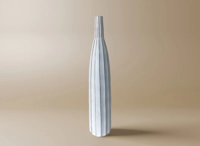 Vase soliflor en résine blanc H76 cm ORME