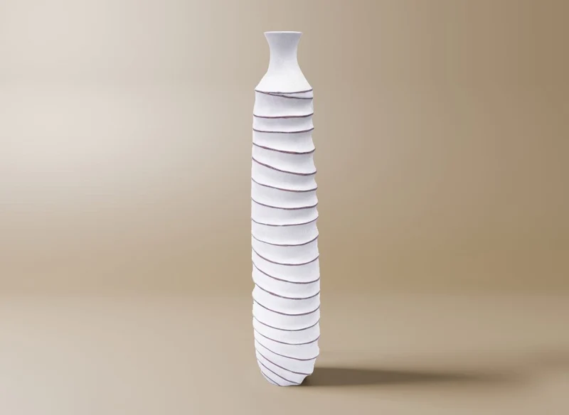 Grand vase en résine blanc H75 cm TWIST