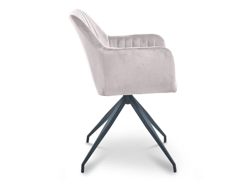 Lot de 2 chaises en velours beige pieds en métal noir RATUS
