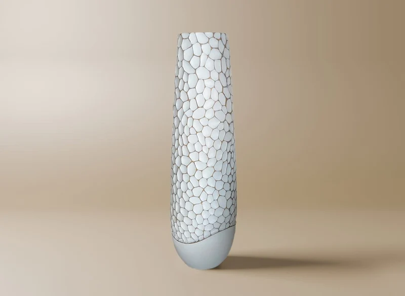 Vase décoratif en résine blanc H62 cm LOUMA