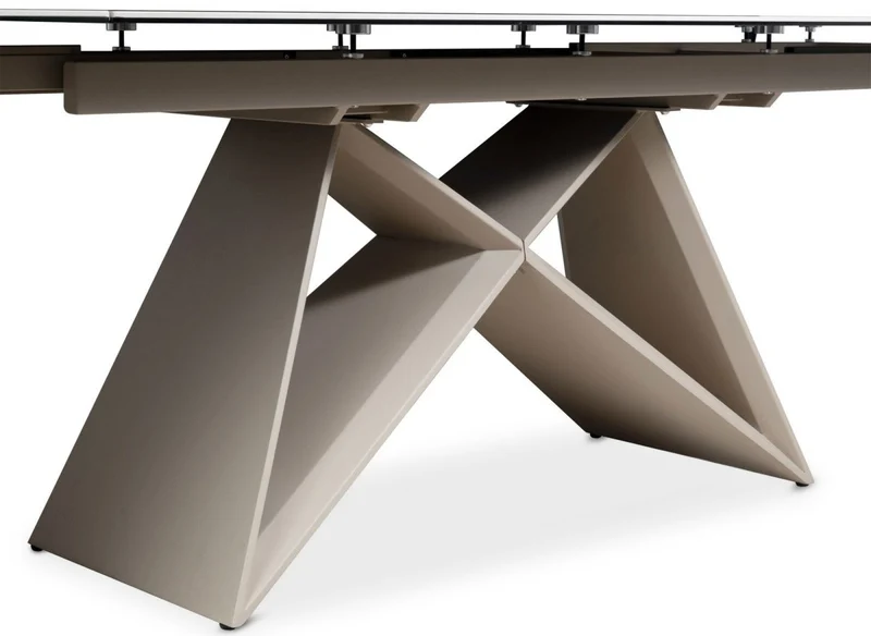 Table à manger extensible en céramique blanche effet marbre 12 personnes 180-260 cm GABRIEL