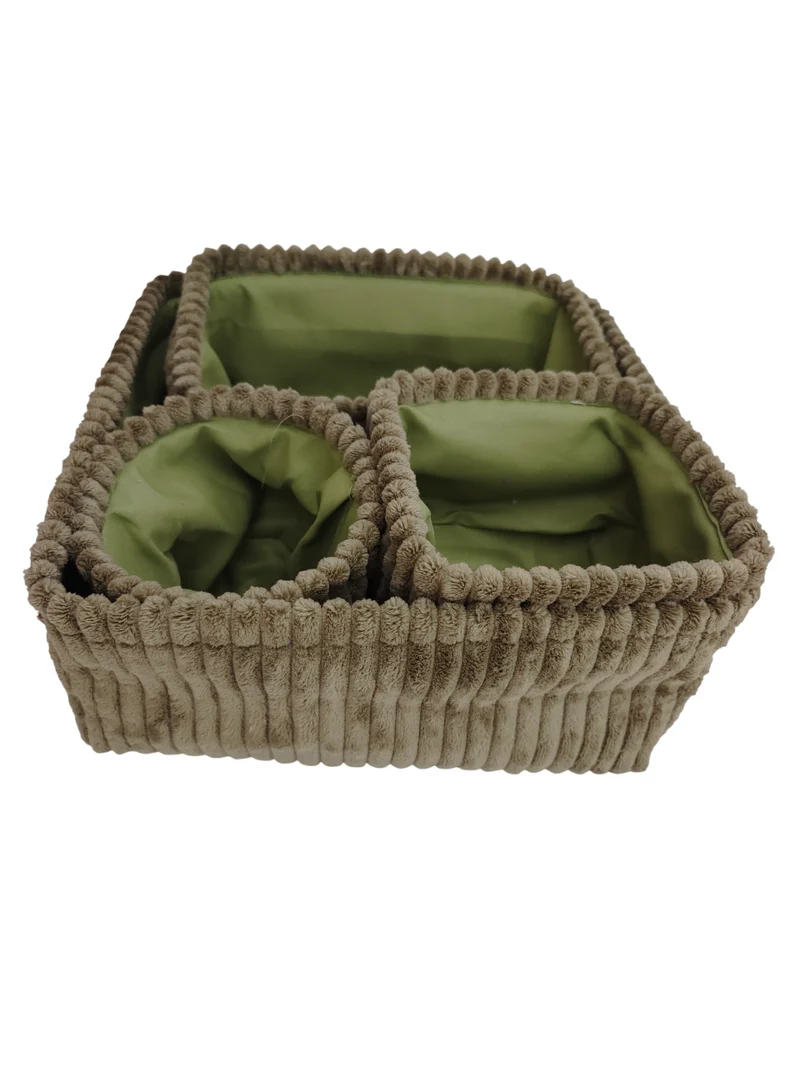 Lot de 4 boîtes de rangement en tissu