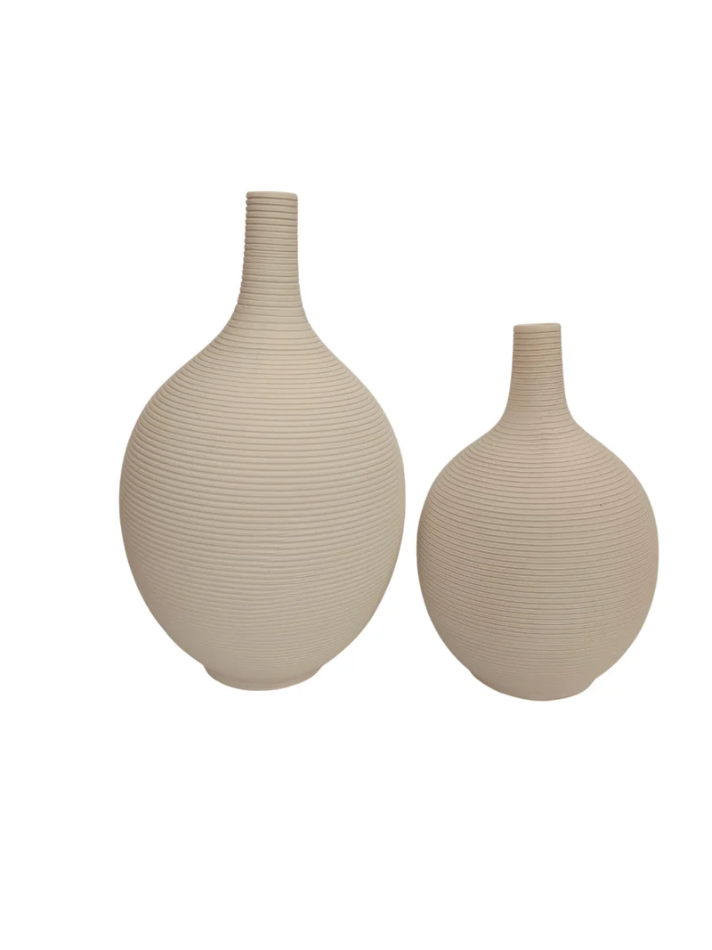 Vase en céramique beige, H25CM