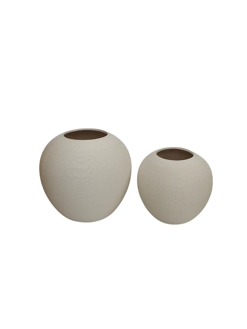 Vase en céramique beige, H21CM