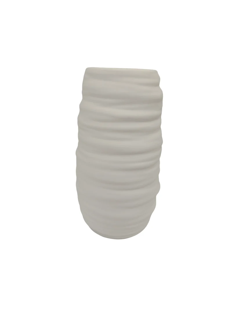 Vase en céramique blanc, H22CM