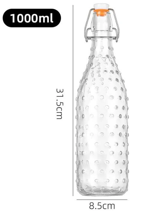 Bouteille en verre transparent, 1L