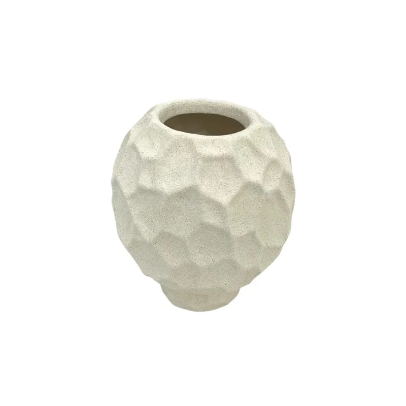 Vase en céramique blanc, D15xH17,5CM