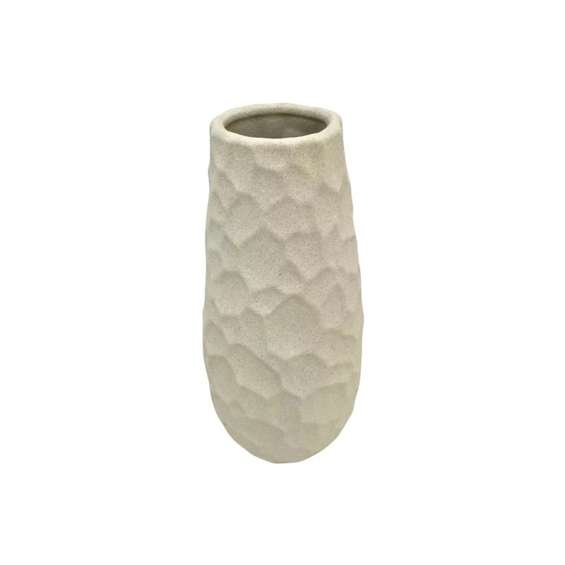 Vase en céramique blanc, D15,5xH35CM