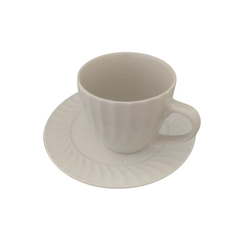 Set de tasse et soucoupe en céramique beige