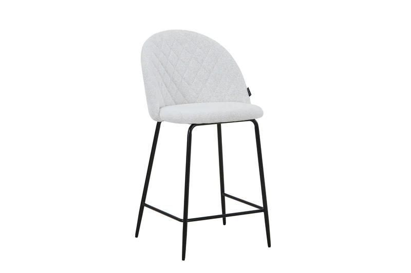 Tabouret de bar en velours pieds noirs, 45x51,5xH106CM - HESTER